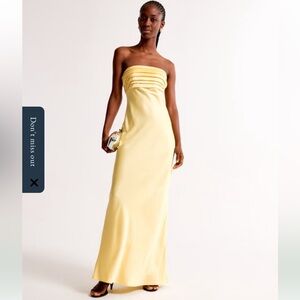 Abercrombie & Fitch Strapless Yellow Dress